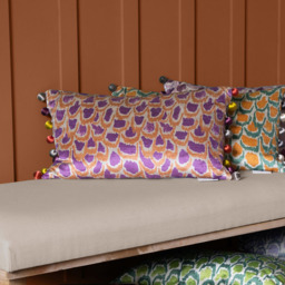 Voyage Maison Nada Bronze Printed Feather Rich Cushion 30 x 50cm - Size: 50 x 30cm - Brown - Wilko - thumbnail 3