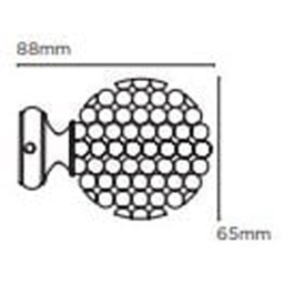 New Edge Blinds 290cm Fixed Length Satin Silver Eyelet Metal Curtain Pole Set with Mia Finial - Wilko - thumbnail 5