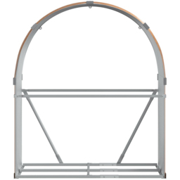 vidaXL Brown Galvanised Steel Firewood Log Holder 140 x 120 x 45cm - Wilko - thumbnail 4