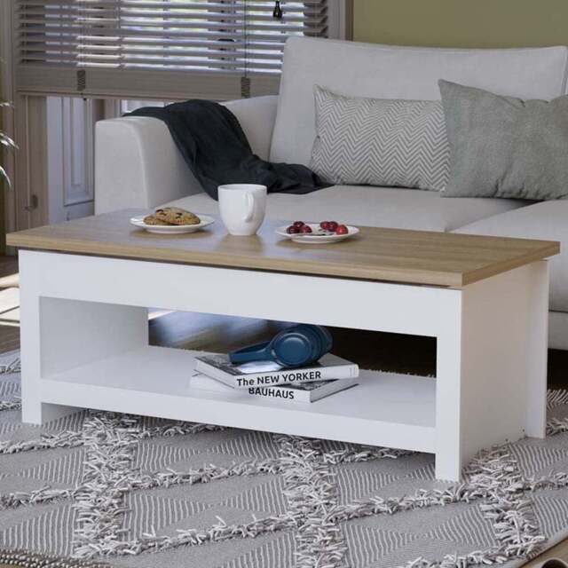 Vida Designs Arlington Sliding Top White Coffee Table - Size: 47 x 105 x 40cm - Wilko - image 1