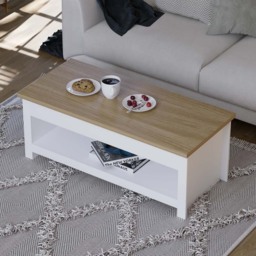 Vida Designs Arlington Sliding Top White Coffee Table - Size: 47 x 105 x 40cm - Wilko - thumbnail 6