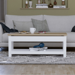 Vida Designs Arlington Sliding Top White Coffee Table - Size: 47 x 105 x 40cm - Wilko - thumbnail 5