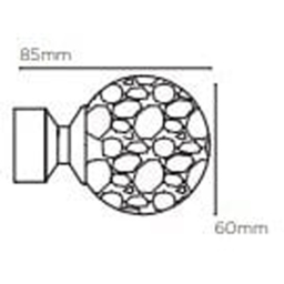 New Edge Blinds 110cm Fixed Length Polished Graphite Eyelet Metal Curtain Pole Set with Crash Finial - Wilko - thumbnail 5