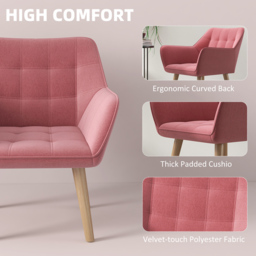 HOMCOM Pink Accent Armchair - Size: Single - Wilko - thumbnail 6