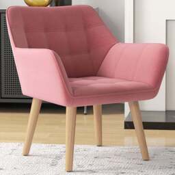 HOMCOM Pink Accent Armchair - Size: Single - Wilko