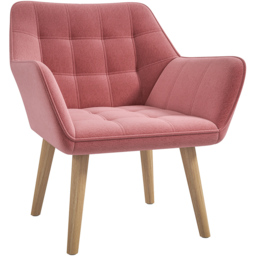 HOMCOM Pink Accent Armchair - Size: Single - Wilko - thumbnail 3