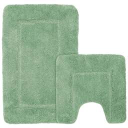 Velosso Mayfair Sage Microfibre Bath Mat Set - Size: 50 x 80 x 1cm - Green - Wilko