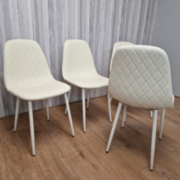 Kosy Koala 4 Seater Faux Leather Dining Set Cream - Beige - Wilko - thumbnail 4