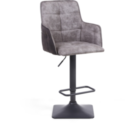 Orion Light Grey Suede Effect Bar Stool Set of 2 - Wilko - thumbnail 3