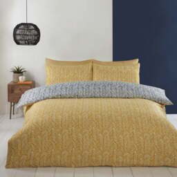 Rapport Home Helston Double Ochre Duvet Set - Yellow - Wilko