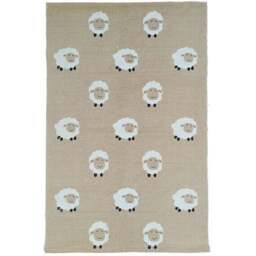 Sheep Printed Rug Beige - Wilko