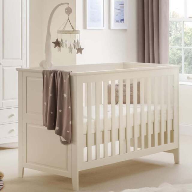 Julian Bowen Cameo Stone White Cot Bed - Size: Toddler - Cream - Wilko - image 1