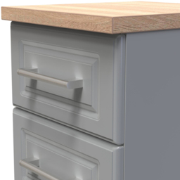 Crowndale Kent 5 Drawer Dusk Grey and Bardolino Oak Tall Bedside Cabinet Ready Assembled - Dusk Grey & Bardolino Oak - Wilko - thumbnail 6