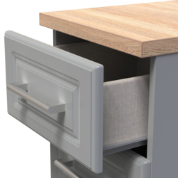 Crowndale Kent 5 Drawer Dusk Grey and Bardolino Oak Tall Bedside Cabinet Ready Assembled - Dusk Grey & Bardolino Oak - Wilko - thumbnail 7