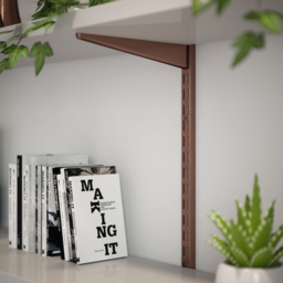 Rothley Antique Copper Twin Slot Shelving Kit 8.5 inch Brackets and 78 inch Uprights - Size: 205 x 7 x 11cm - Gold - Wilko - thumbnail 3