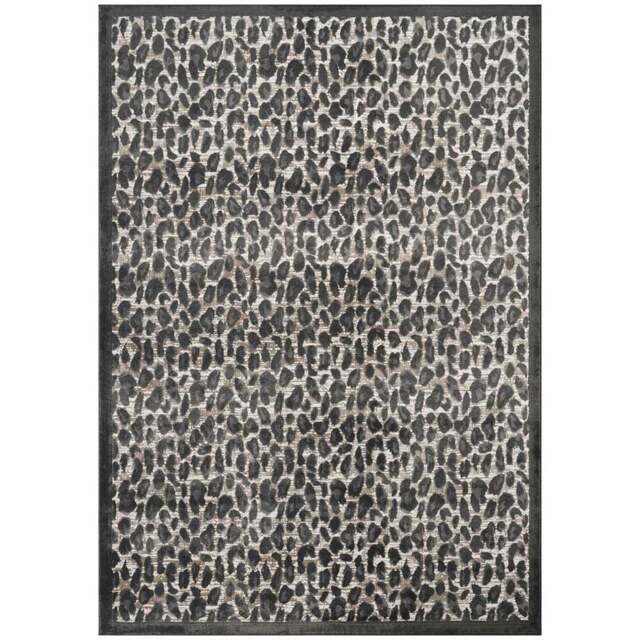 Mayfair Living Room Area Rug Metallic Sheen Contemporary Modern Leopard Design - Black 200cm x 290cm - Size: 290 x 200 x 0.7cm - Desire Rugs - Wilko - image 1