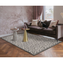 Mayfair Living Room Area Rug Metallic Sheen Contemporary Modern Leopard Design - Black 200cm x 290cm - Size: 290 x 200 x 0.7cm - Desire Rugs - Wilko - thumbnail 3