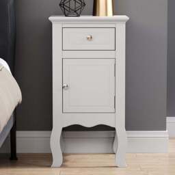 Living and Home Single Door Single Drawer Bedside Table - White - Wilko
