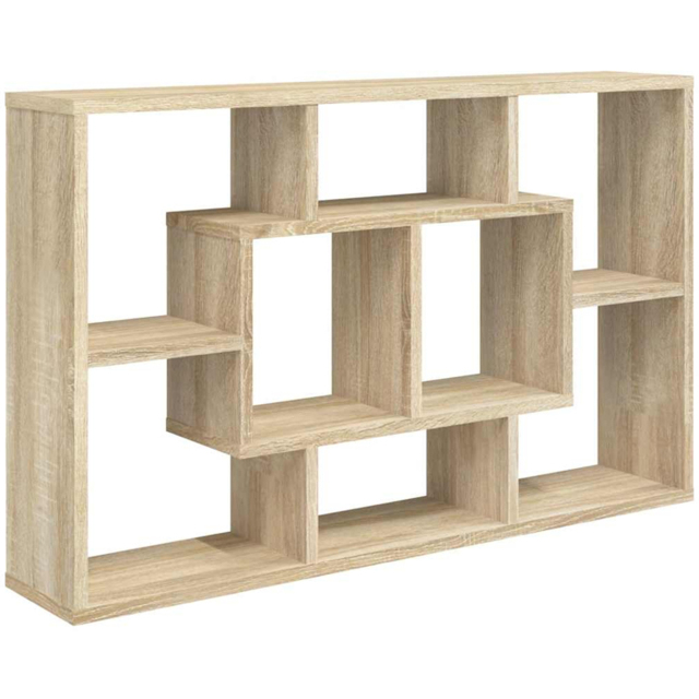 vidaXL 8 Shelf Sonoma Oak Geometric Wall Mounted Bookcase - Brown - Wilko - image 1