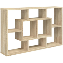 vidaXL 8 Shelf Sonoma Oak Geometric Wall Mounted Bookcase - Brown - Wilko