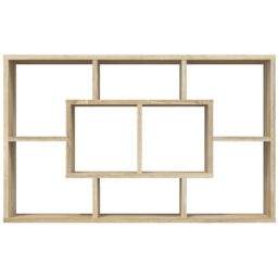 vidaXL 8 Shelf Sonoma Oak Geometric Wall Mounted Bookcase - Brown - Wilko - thumbnail 6