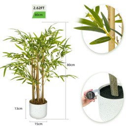 Bamboo Tree Indoor Artificial Plant 80cm - Size: 80 x 30 x 30cm - Green - MCC - Wilko - thumbnail 7