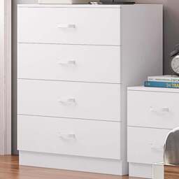 FWStyle Tunis 4 Drawer Matt White Chest of Drawer - Wilko - thumbnail 1