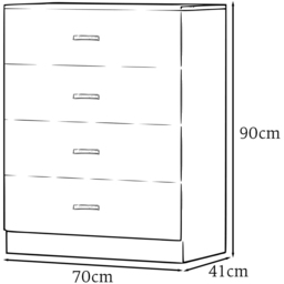 FWStyle Tunis 4 Drawer Matt White Chest of Drawer - Wilko - thumbnail 7