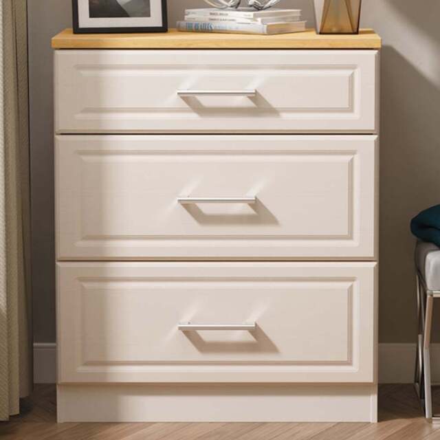 Crowndale Kent 3 Drawer Kashmir Ash and Modern Oak Deep Chest of Drawers Ready Assembled - Kashmir Ash & Modern Oak - Wilko - image 1