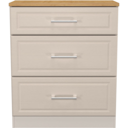 Crowndale Kent 3 Drawer Kashmir Ash and Modern Oak Deep Chest of Drawers Ready Assembled - Kashmir Ash & Modern Oak - Wilko - thumbnail 3