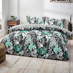 Style Lab Arizona Double Multicolour Duvet Cover Set - Green - Wilko