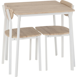 Seconique Riley 2 Seater Large Dining Set Light Oak Veneer and White - Wilko - thumbnail 4