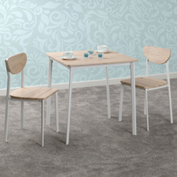 Seconique Riley 2 Seater Large Dining Set Light Oak Veneer and White - Wilko - thumbnail 1
