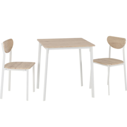 Seconique Riley 2 Seater Large Dining Set Light Oak Veneer and White - Wilko - thumbnail 3