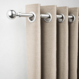 Rothley 125-216cm Brushed Stainless Extendable Solid Orb Finials Curtain Pole - Silver - Wilko - thumbnail 3
