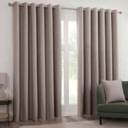 Dusk Eyelet Curtain Natural/168cm/137cm - Divante - Wilko