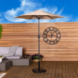 Charles Bentley Beige Metal Crank Parasol 2m - Brown - Wilko - thumbnail 3