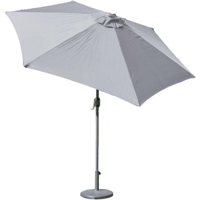 GardenKraft Grey 6 Ribs Crank and Tilt Parasol 2.7m - Wilko - image 1