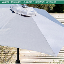 GardenKraft Grey 6 Ribs Crank and Tilt Parasol 2.7m - Wilko - thumbnail 5