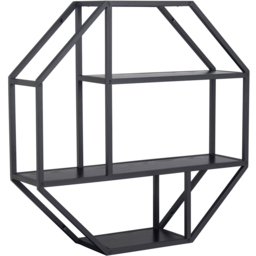 Florence Seaford 3 Shelf Black Octagonal Metal Wall Shelf - Furniture To Go - Wilko - thumbnail 3