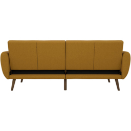 Novogratz Brittany 3 Seater Mustard Linen Sofa Bed with Wooden Legs - Wilko - thumbnail 5