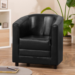 Artemis Home Aspen Black Faux Leather Tub Chair - Size: Single - Wilko - thumbnail 4