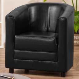 Artemis Home Aspen Black Faux Leather Tub Chair - Size: Single - Wilko