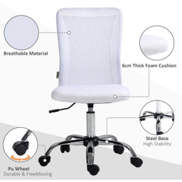 Portland White Mesh Office Chair - Size: 43 x 58 x 100cm - Wilko - thumbnail 6