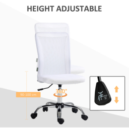 Portland White Mesh Office Chair - Size: 43 x 58 x 100cm - Wilko - thumbnail 7