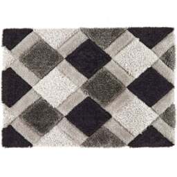 Origins Grey 3D Geo Shaggy Carved Rug 80 x 150cm - Origins Rugs - Wilko - thumbnail 1