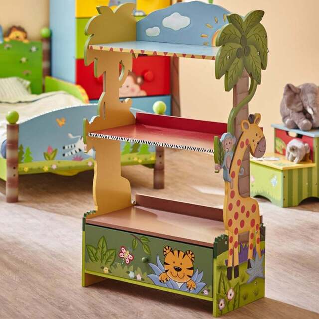 Teamson Kids Fantasy Fields 3 Shelf Sunny Safari Bookshelf Toy Furniture - Size: 96.5 x 29.2 x 55.6cm - Blue - Wilko - image 1