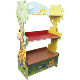Teamson Kids Fantasy Fields 3 Shelf Sunny Safari Bookshelf Toy Furniture - Size: 96.5 x 29.2 x 55.6cm - Blue - Wilko - thumbnail 3