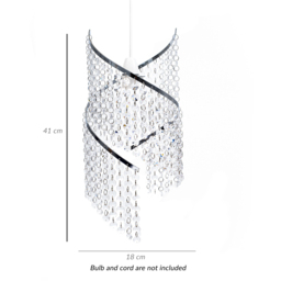 Innoteck Chrome Spiral Droplet Pendant Light Shade - Size: 41 x 18 x 18cm - Clear - Wilko - thumbnail 5