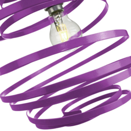 Happy Homewares Purple Gloss Metal Ribbon Swirl Ceiling Light Pendant - Size: 35 x 23 x 23cm - Wilko - thumbnail 3
